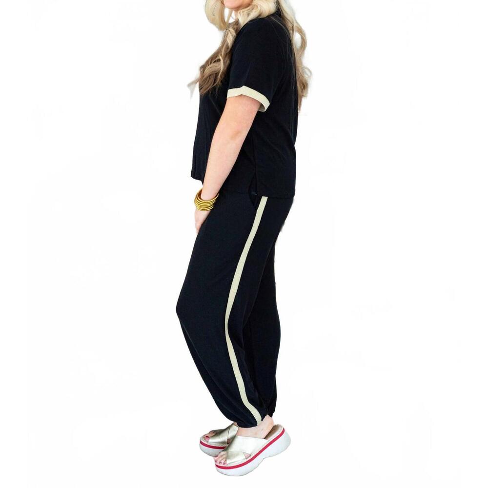 NEW LAYERZ CLOTHING shimmer lounge pants - plus in black